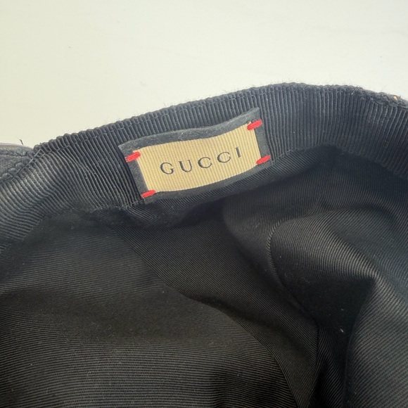 Gucci Classic Web Black Gg Monogram Baseball Cap Hat Large